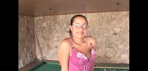  Helina on a pool table